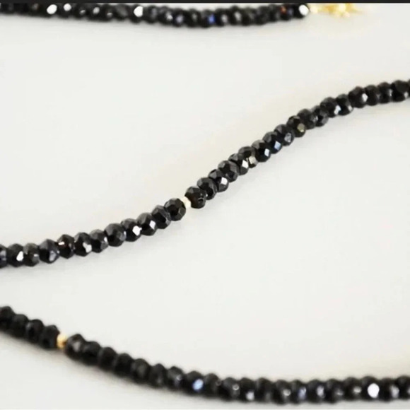 MC - Unisex Long Black Spinel Necklace - Picture 2 of 5